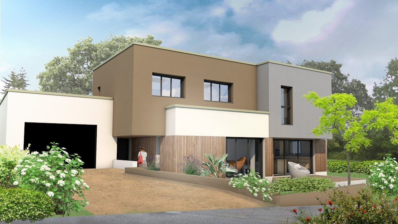 Maison design à toit plat situé à Dinard (35) - Bretagne Habitation Construction