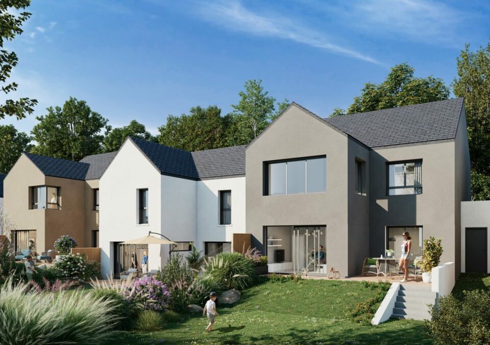 Maison neuve moderne à Vannes Ploeren (56) - Vue jardin - Bretagne Habitation Construction